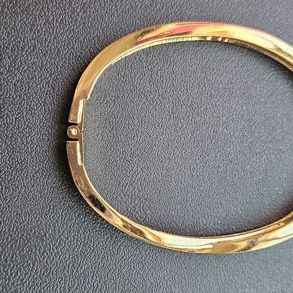 Swarovski Edith Goldtone Twist Rows Pave Hinged Bracelet - Picture 11 of 13